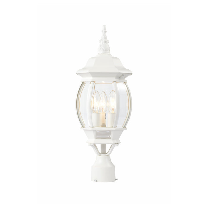 Central Park Three Light Post Lantern in White