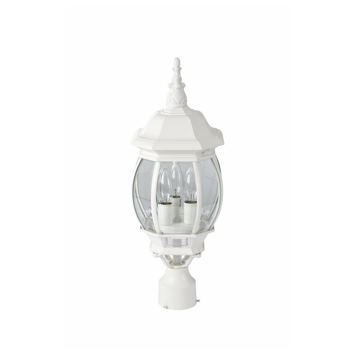 Central Park Three Light Post Lantern in White