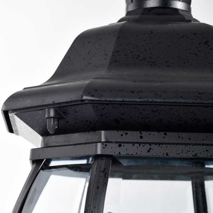 Central Park Three Light Post Lantern in Textured Black