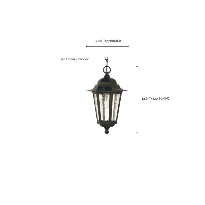 Cornerstone One Light Hanging Lantern in Textured Black