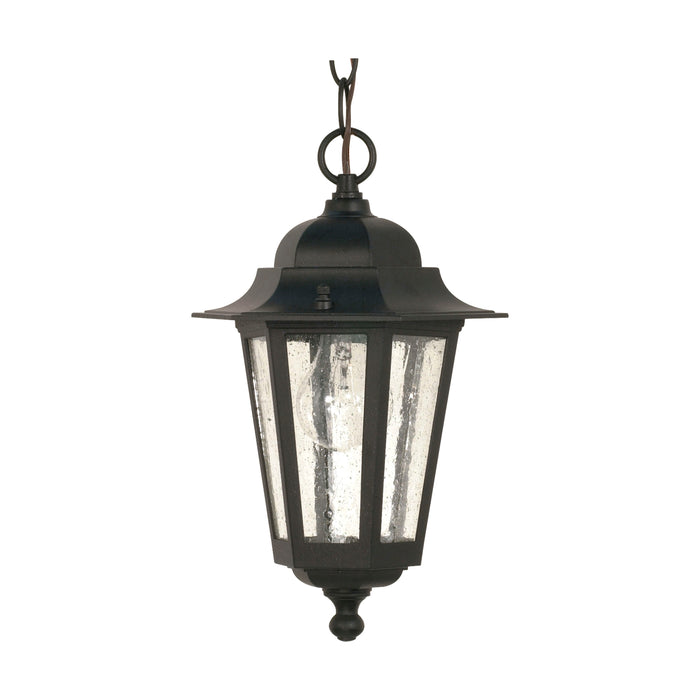 Cornerstone One Light Hanging Lantern in Textured Black