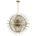 Myhouse Lighting Cyan - 06490 - Eight Light Pendant - Saturn Burst - Silver Leaf