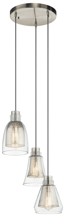 Myhouse Lighting Kichler - 43627NI - Three Light Pendant - Evie - Brushed Nickel