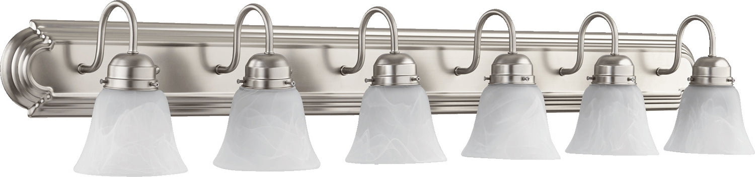 Myhouse Lighting Quorum - 5094-6-165 - Six Light Vanity - 5094 Vanities - Satin Nickel