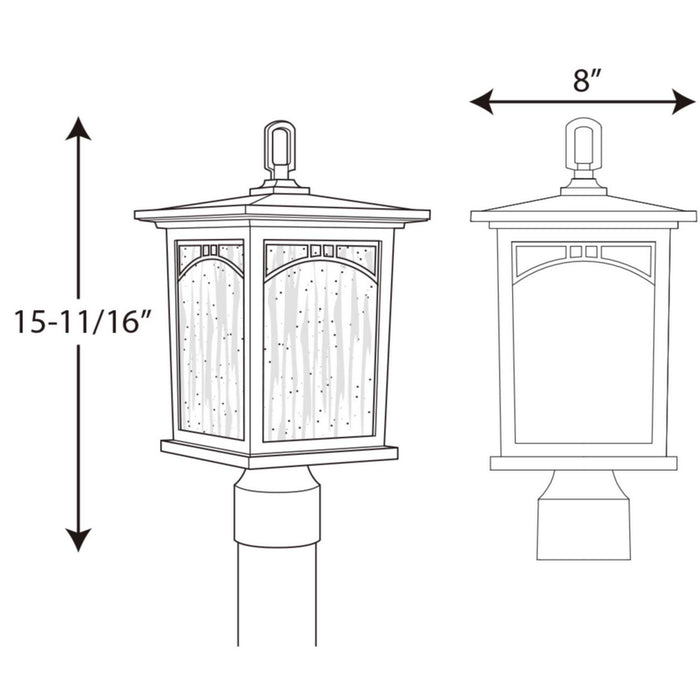 Myhouse Lighting Progress Lighting - P6452-20 - One Light Post Lantern - Residence - Antique Bronze