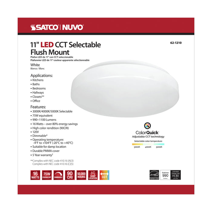 LED Flush Mount in White