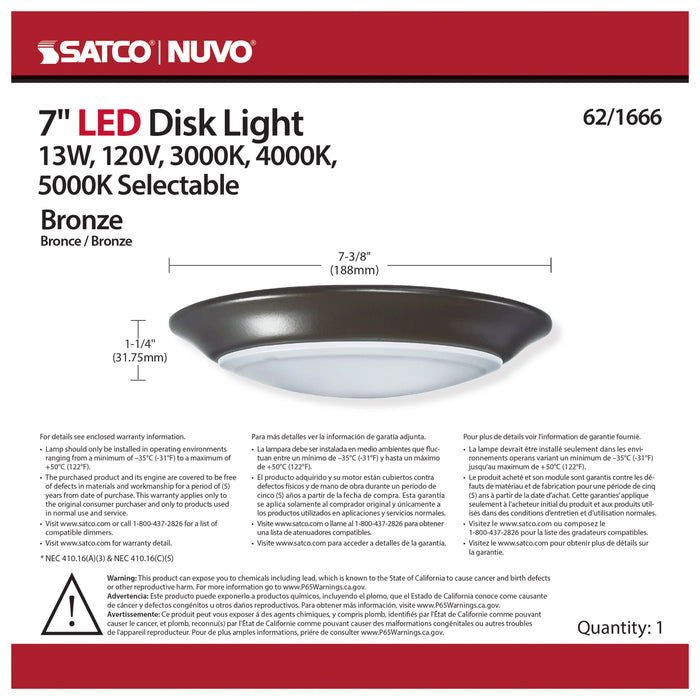 LED Disk Light in Bronze