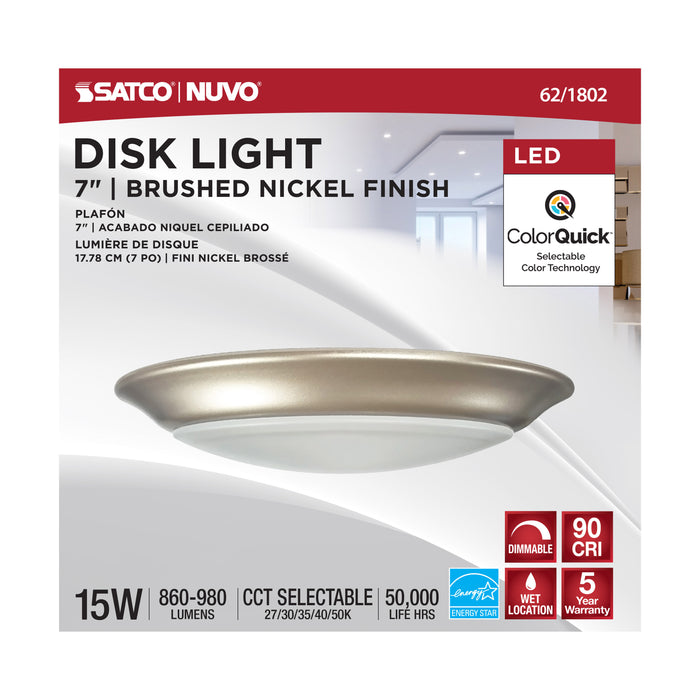 LED Disk Light in Brushed Nickel