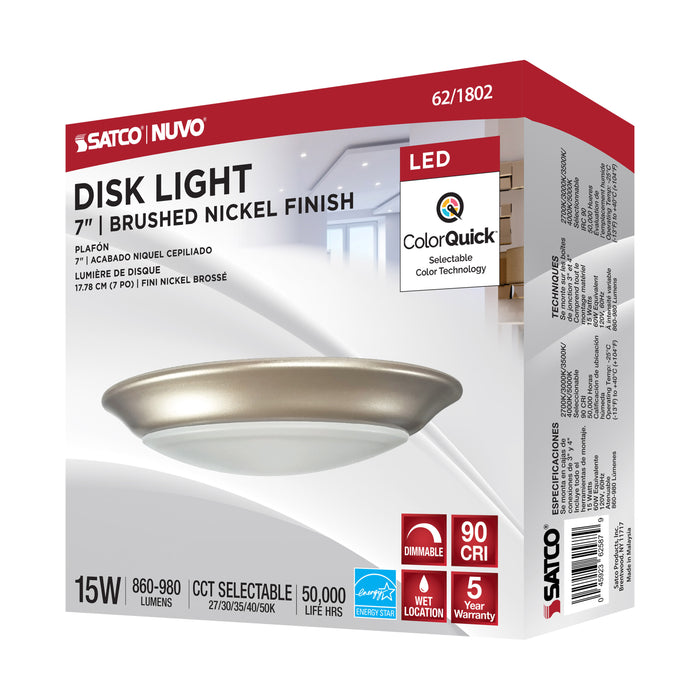 LED Disk Light in Brushed Nickel