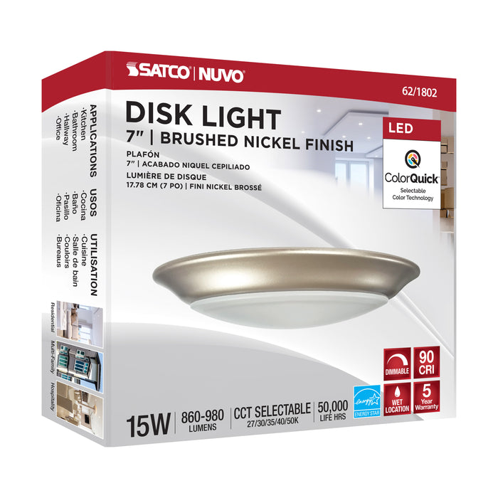 LED Disk Light in Brushed Nickel