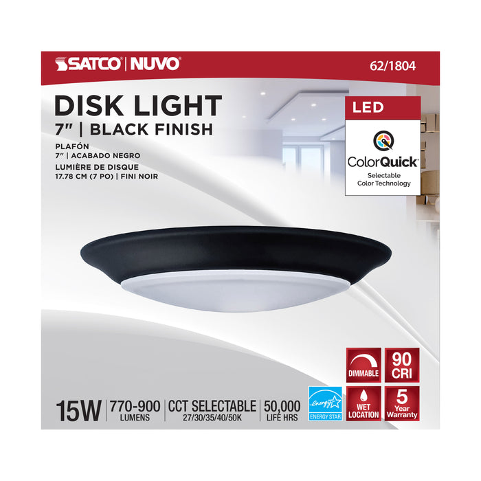 LED Disk Light in Black