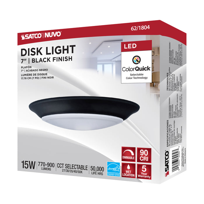 LED Disk Light in Black