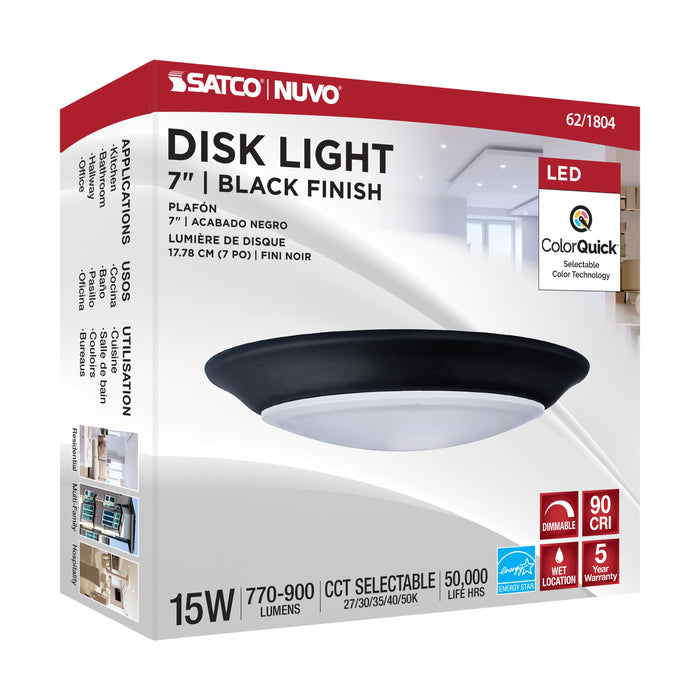 LED Disk Light in Black