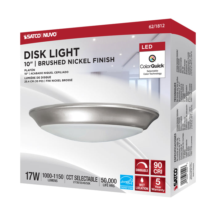 LED Disk Light in Brushed Nickel