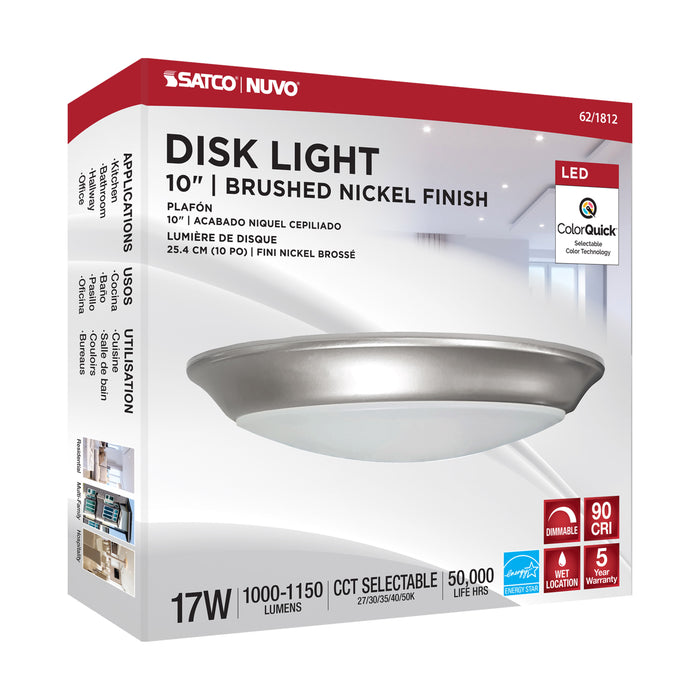 LED Disk Light in Brushed Nickel