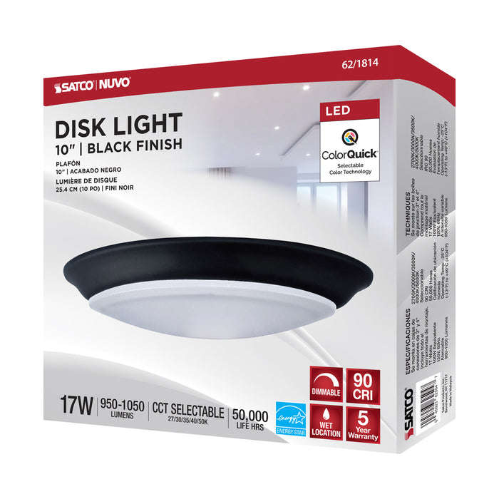 LED Disk Light in Black