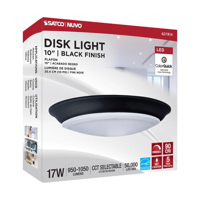 LED Disk Light in Black