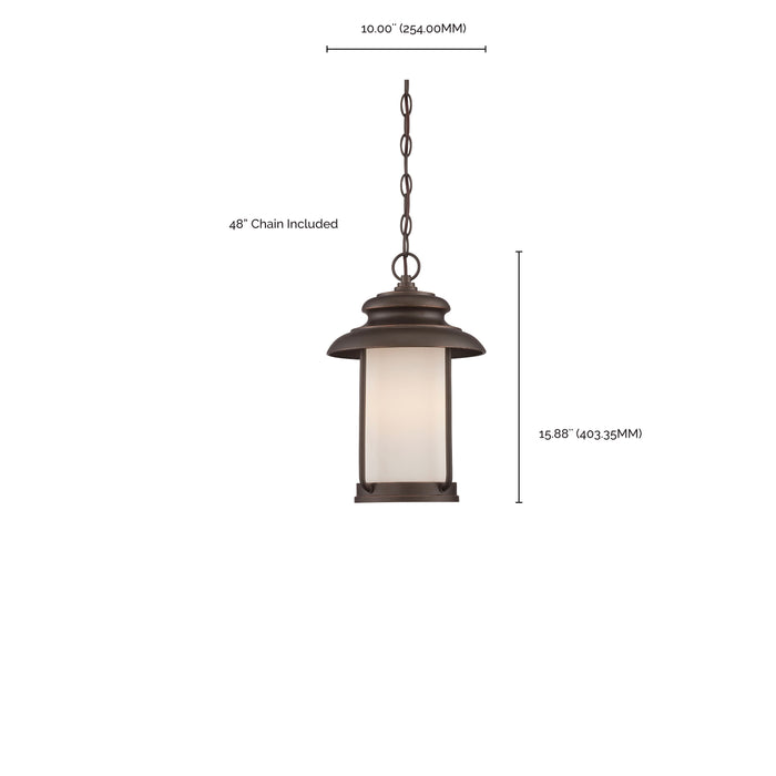 Bethany LED Outdoor Hanging Lantern in Mahogany Bronze