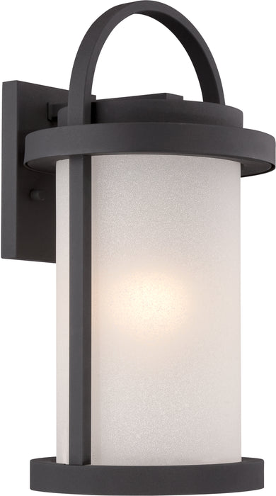 Willis LED Wall Sconce in Textured Black / Antique White Glass