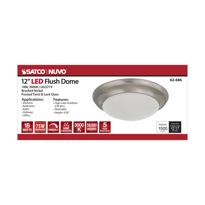 LED Flush Mount in Brushed Nickel