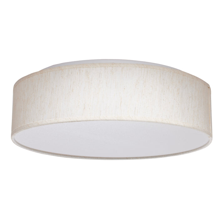 LED Flush Mount in Beige Fabric