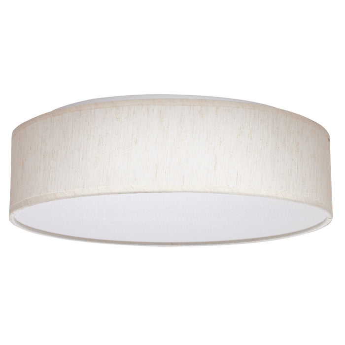 LED Flush Mount in Beige Fabric