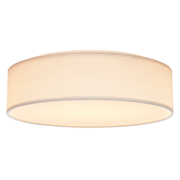 LED Flush Mount in White Fabric