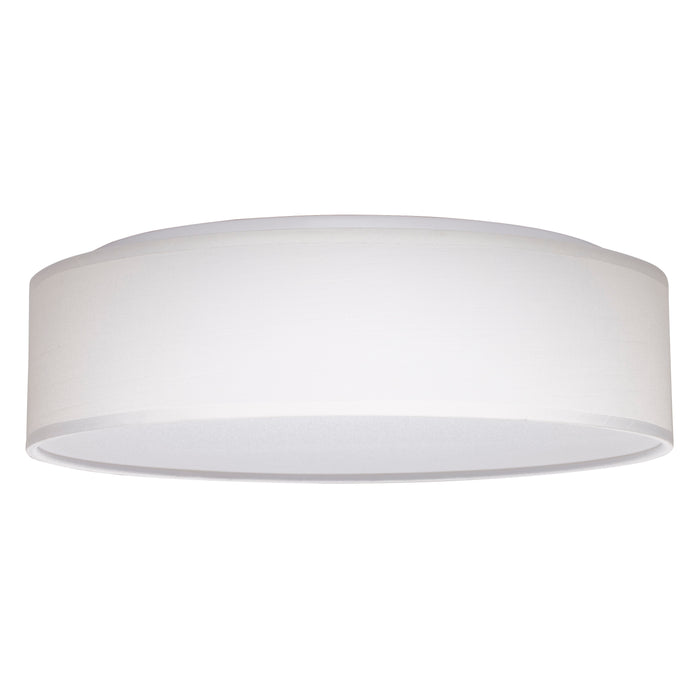 LED Flush Mount in White Fabric