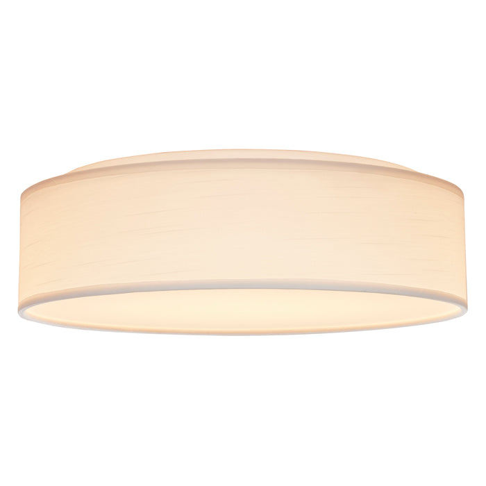 LED Flush Mount in White Fabric