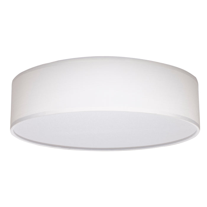 LED Flush Mount in White Fabric