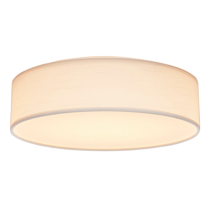 LED Flush Mount in White Fabric