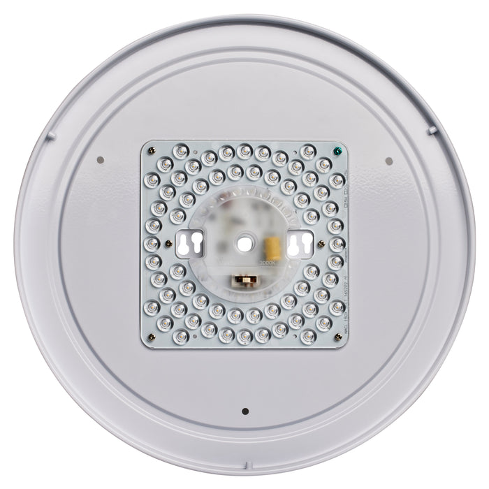 LED Flush Mount in White Fabric