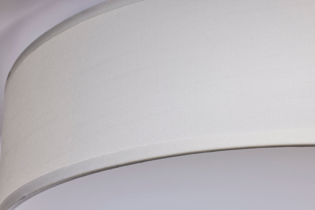 LED Flush Mount in White Fabric