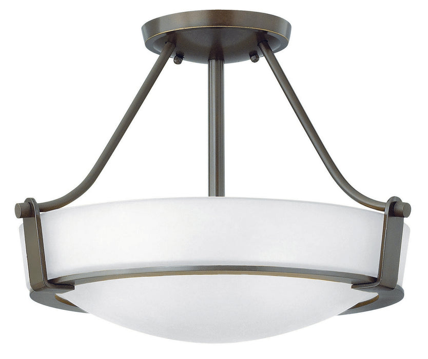 Myhouse Lighting Hinkley - 3220OB-WH-LED - LED Semi-Flush Mount - Hathaway - Olde Bronze with Etched White glass