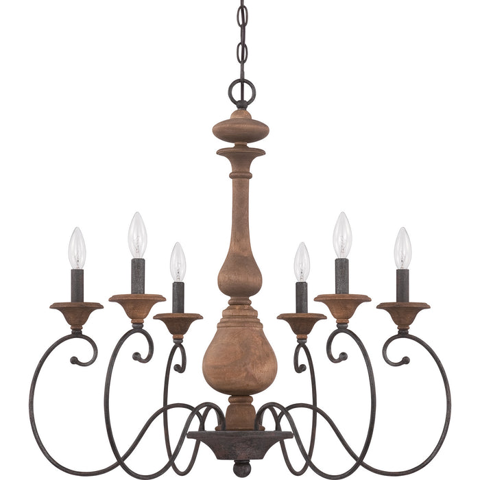 Myhouse Lighting Quoizel - ABN5006RK - Six Light Chandelier - Auburn - Rustic Black