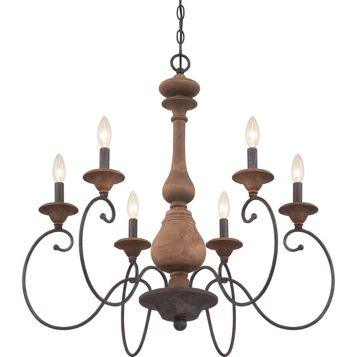 Myhouse Lighting Quoizel - ABN5006RK - Six Light Chandelier - Auburn - Rustic Black