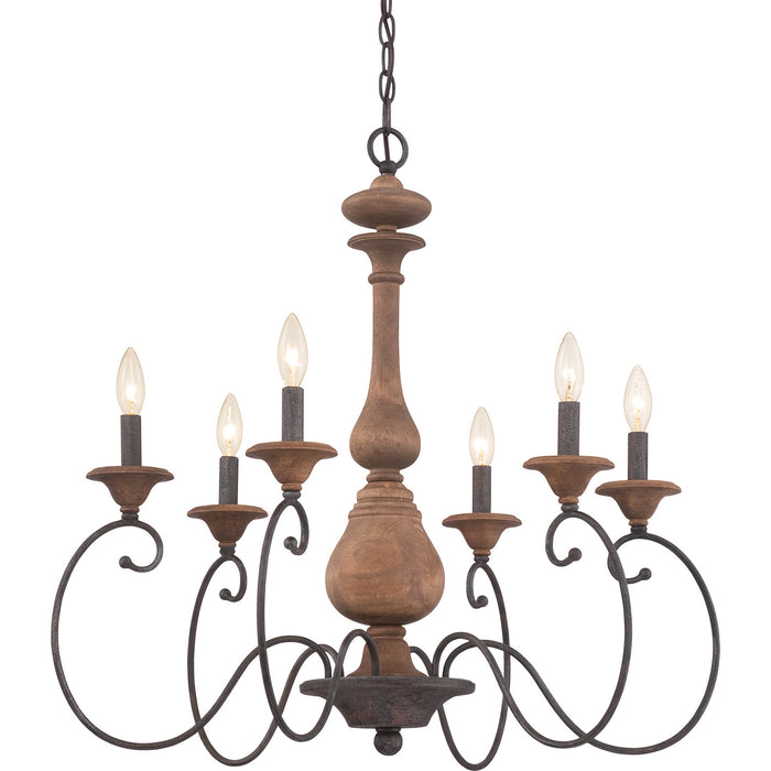 Myhouse Lighting Quoizel - ABN5006RK - Six Light Chandelier - Auburn - Rustic Black