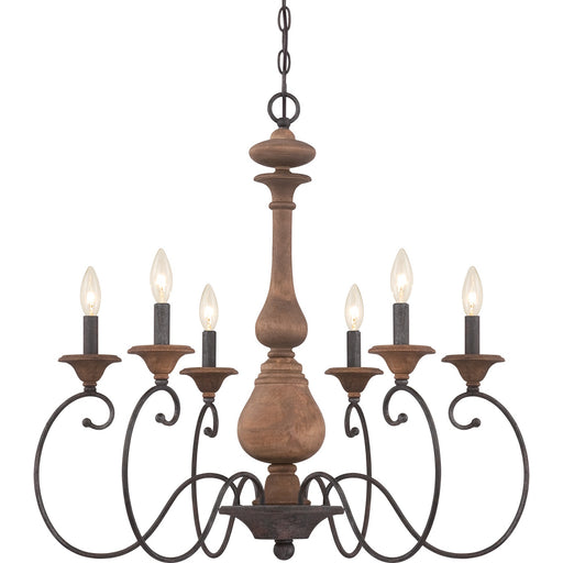 Myhouse Lighting Quoizel - ABN5006RK - Six Light Chandelier - Auburn - Rustic Black