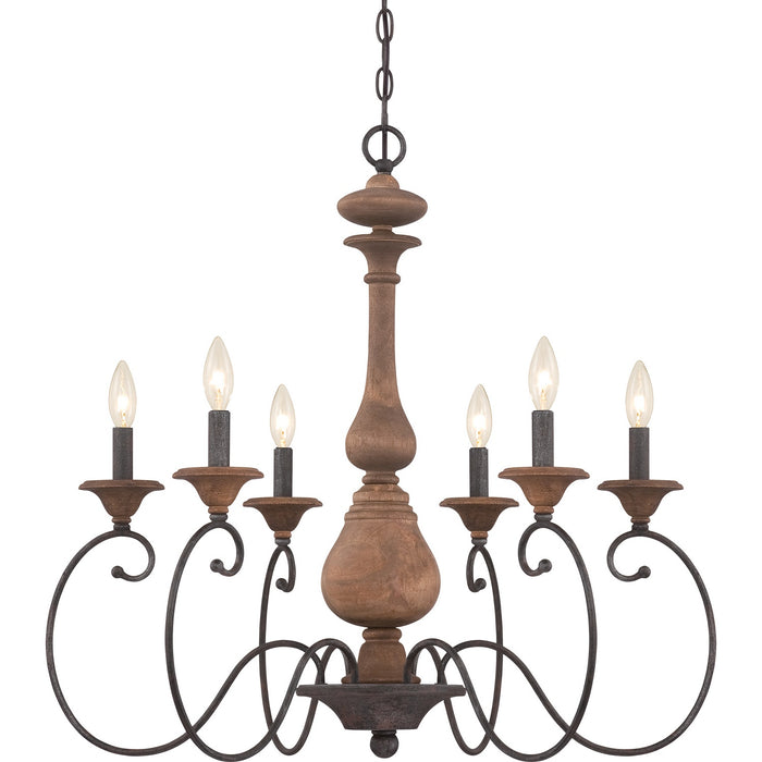 Myhouse Lighting Quoizel - ABN5006RK - Six Light Chandelier - Auburn - Rustic Black