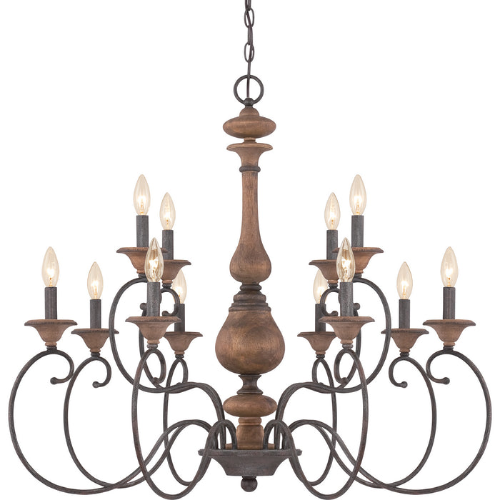 Myhouse Lighting Quoizel - ABN5012RK - 12 Light Chandelier - Auburn - Rustic Black