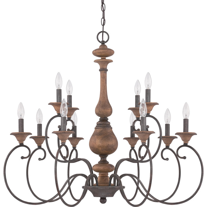 Myhouse Lighting Quoizel - ABN5012RK - 12 Light Chandelier - Auburn - Rustic Black