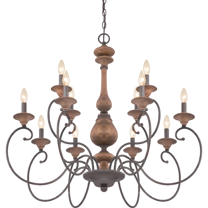 Myhouse Lighting Quoizel - ABN5012RK - 12 Light Chandelier - Auburn - Rustic Black