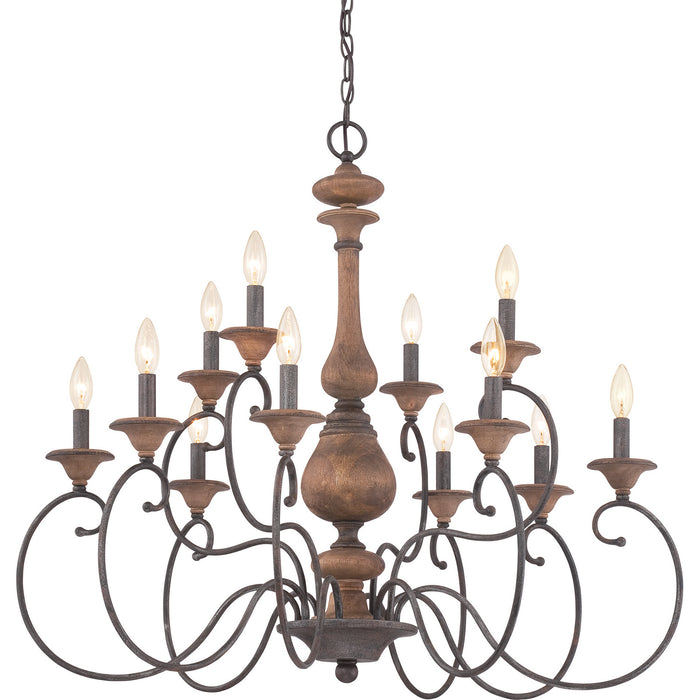 Myhouse Lighting Quoizel - ABN5012RK - 12 Light Chandelier - Auburn - Rustic Black