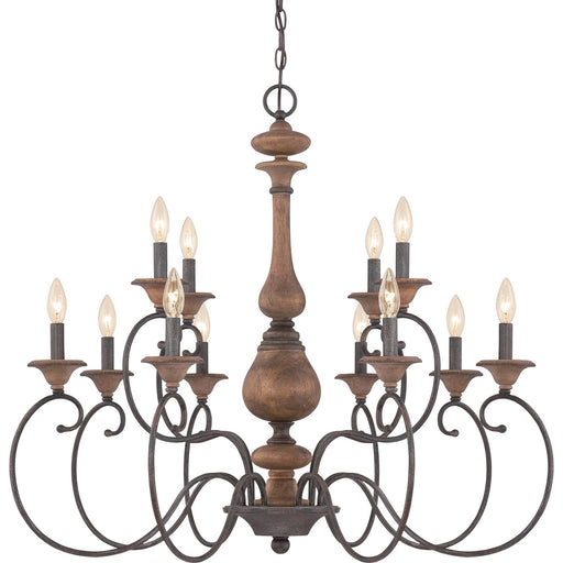 Myhouse Lighting Quoizel - ABN5012RK - 12 Light Chandelier - Auburn - Rustic Black