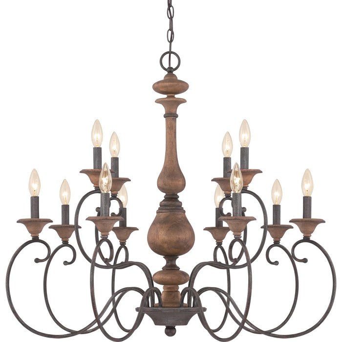 Myhouse Lighting Quoizel - ABN5012RK - 12 Light Chandelier - Auburn - Rustic Black