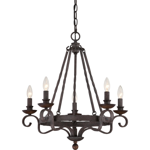 Myhouse Lighting Quoizel - NBE5005RK - Five Light Chandelier - Noble - Rustic Black