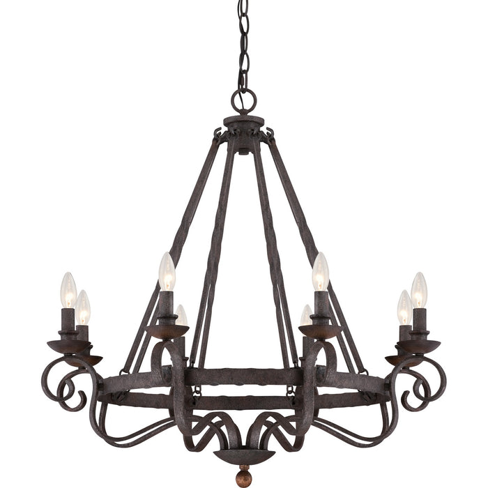 Myhouse Lighting Quoizel - NBE5008RK - Eight Light Chandelier - Noble - Rustic Black