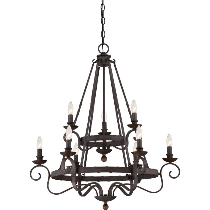 Myhouse Lighting Quoizel - NBE5009RK - Nine Light Chandelier - Noble - Rustic Black