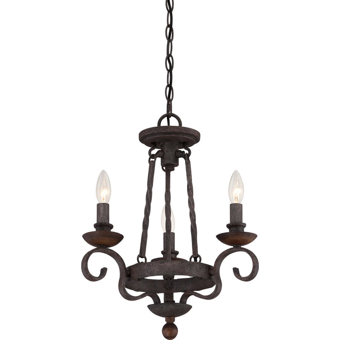 Myhouse Lighting Quoizel - NBE5303RK - Three Light Chandelier - Noble - Rustic Black