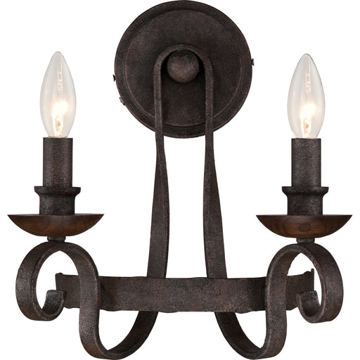 Myhouse Lighting Quoizel - NBE8702RK - Two Light Wall Sconce - Noble - Rustic Black